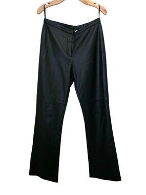 Vintage REFLECTIONS Black Leather Boot Cut Pants Women's Sz 8